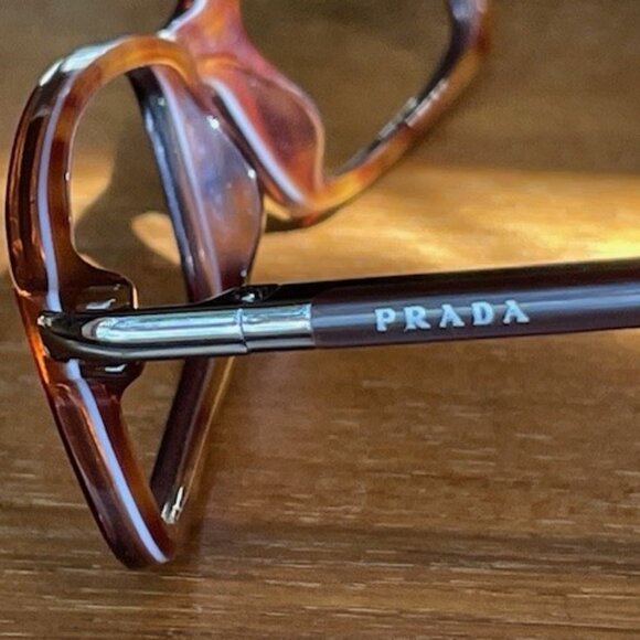 PRADA EYEGLASSES FRAMES  VPR 17G 52[]16 7O1-1O1 135 + PRADA CASE Barely Used - Picture 8 of 16